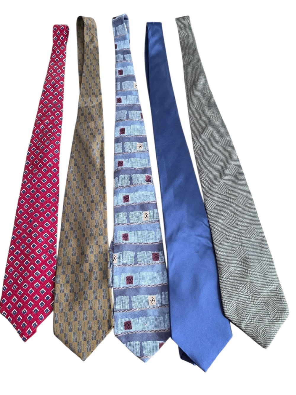 Merona Men's Necktie Set in Red, Tan, Light Blue, Blue, Gray